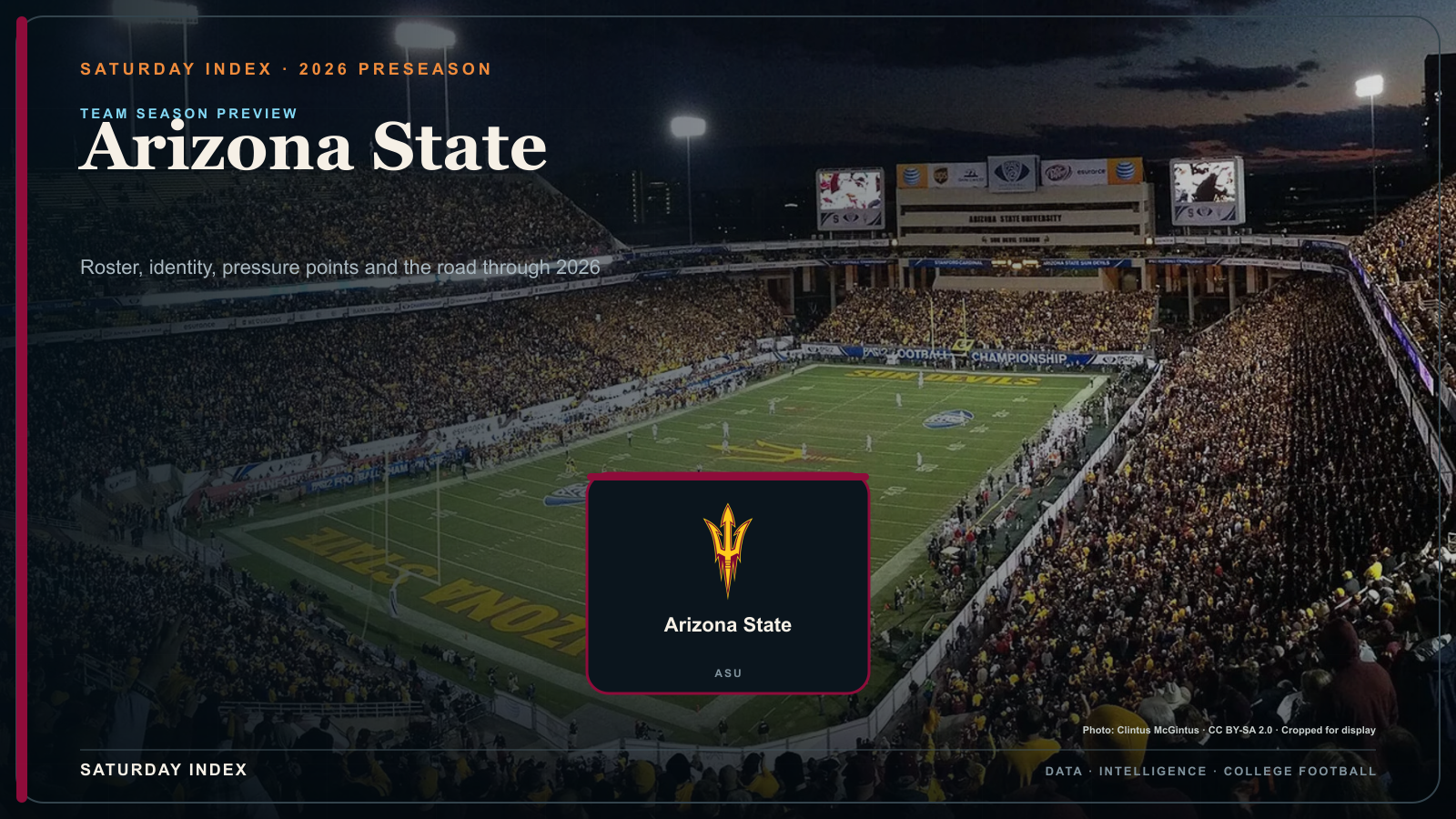 Saturday Index 2026 season preview graphic for Arizona State over an attributed view of Mountain America Stadium.